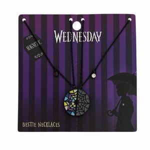 NEW Netflix Addams Family Wednesday & Enid Magnetic Best Friend Necklaces Set